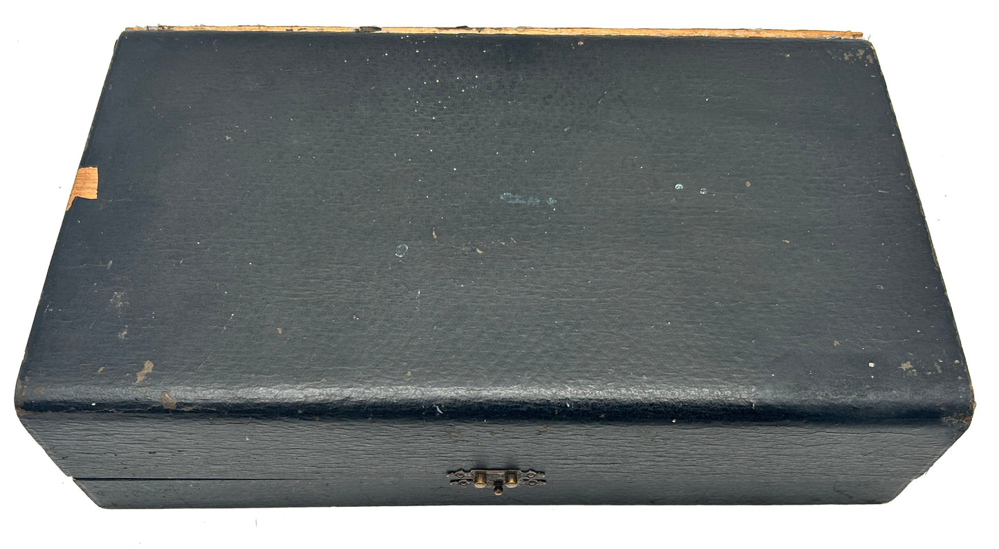 250514-13 Antique Boxed Set of 12 Dresden Quatrefoil Plates