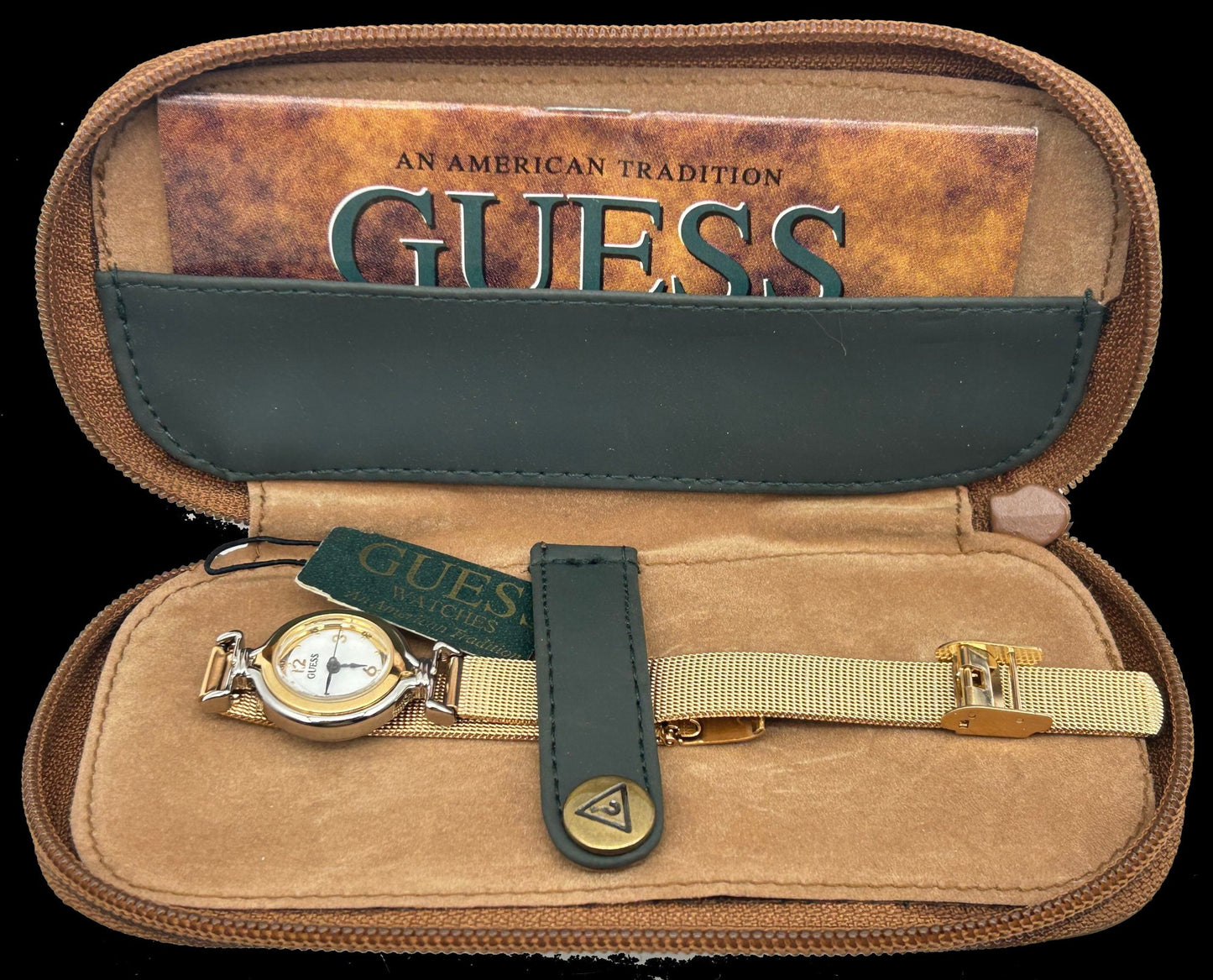 260211-8 Guess Wrist Watch In Soft-Sided Zipper Case