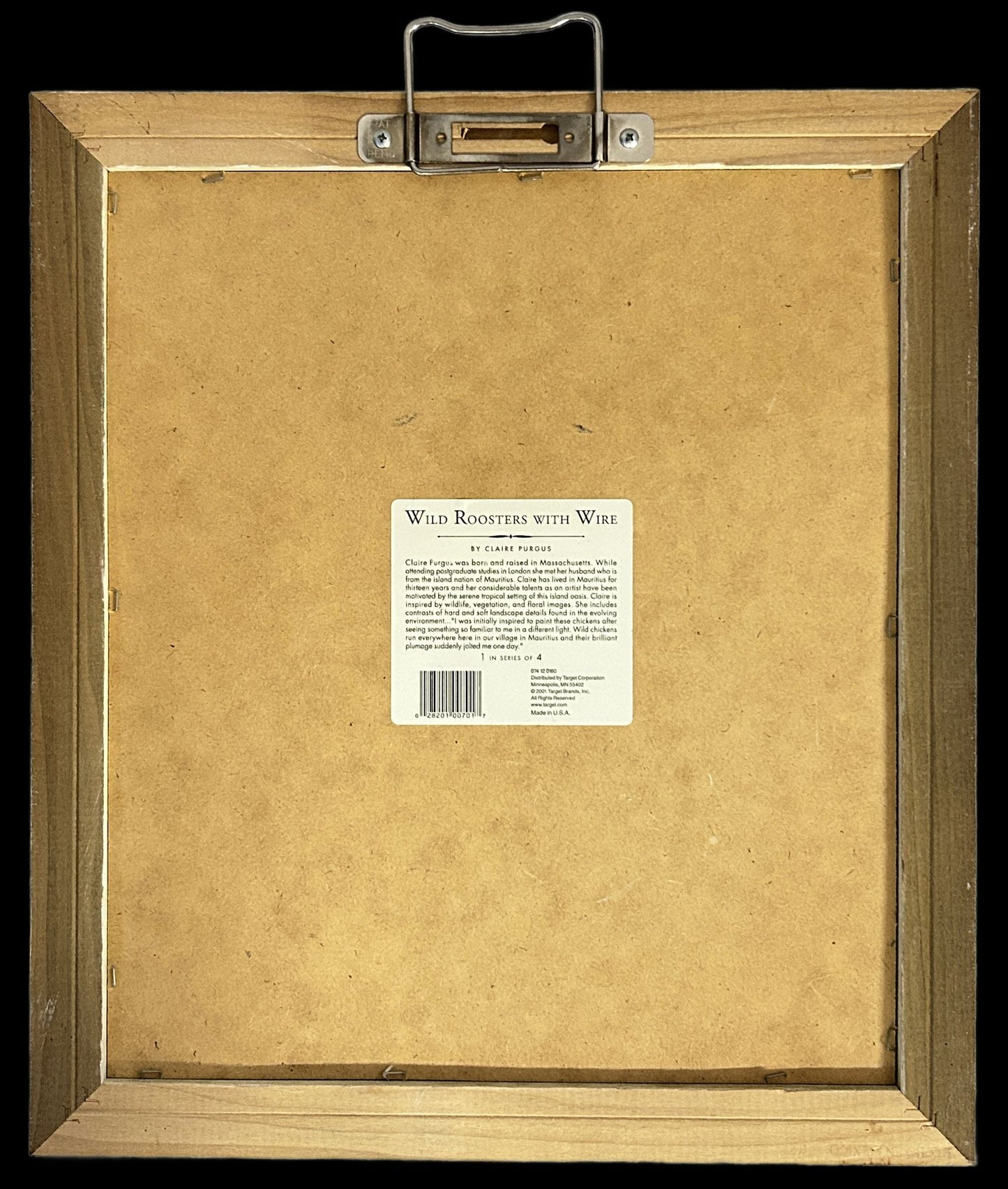 250806-4 Framed Rooster & Chicken Wire Print