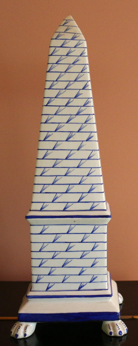 250710-3 Blue & White Porcelain Obelisk