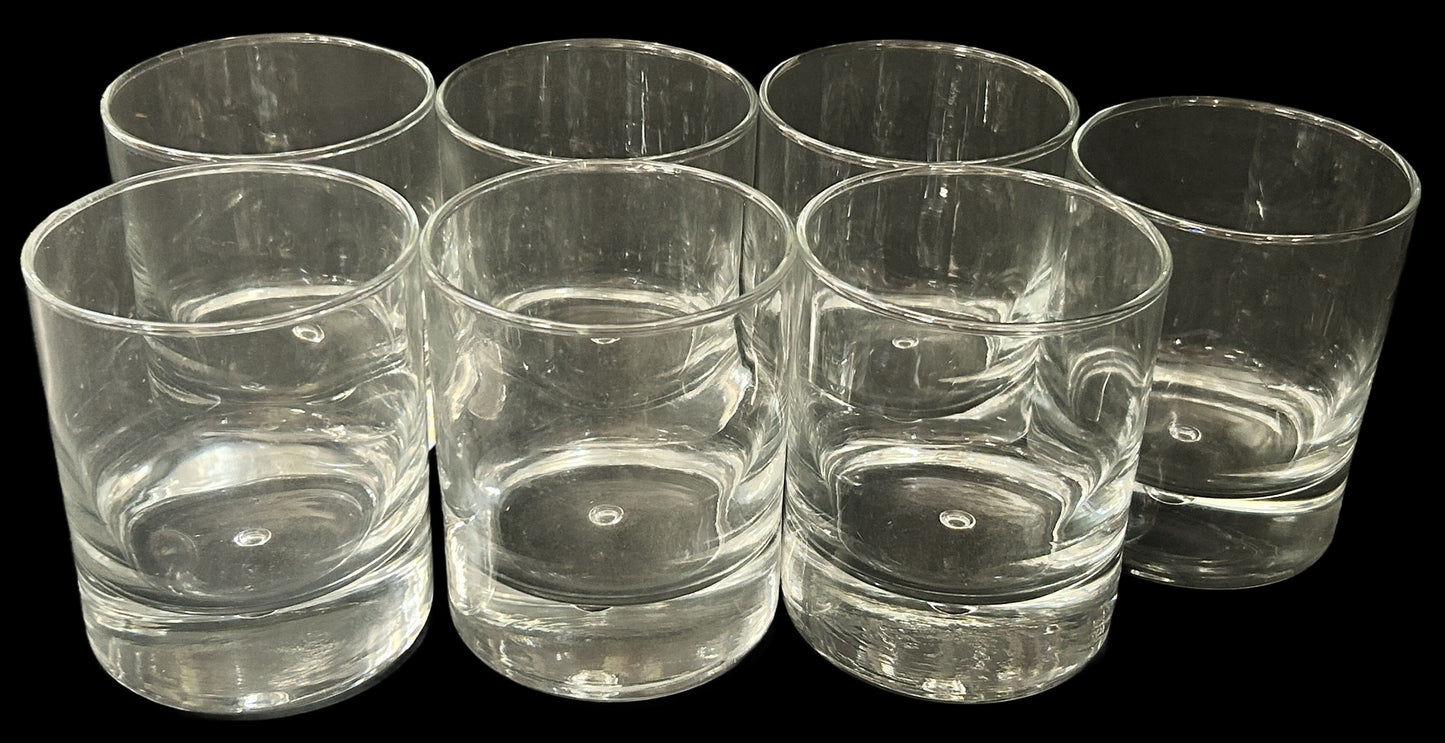 250514-15 7-Rocks Glasses With Bubble In Base By Crate & Barrel