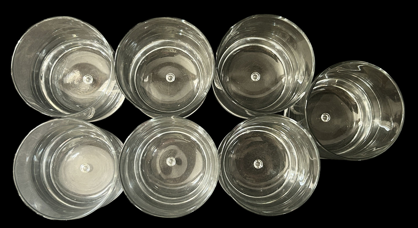 250514-15 7-Rocks Glasses With Bubble In Base By Crate & Barrel