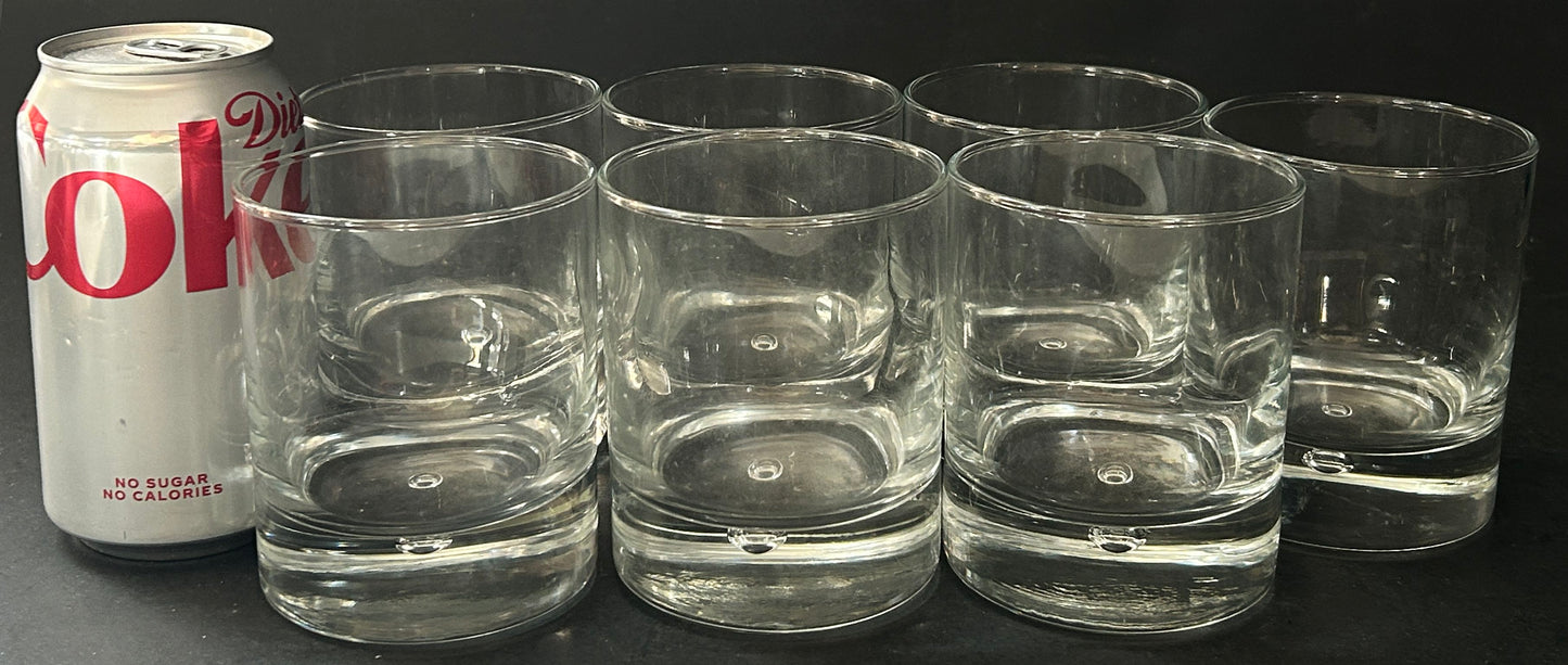 250514-15 7-Rocks Glasses With Bubble In Base By Crate & Barrel