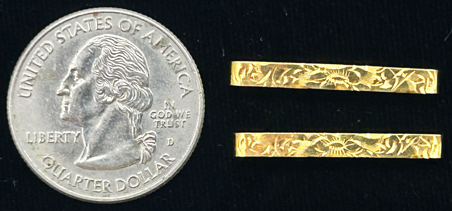 250514-16 Pair Edwardian 10K Collar Pins