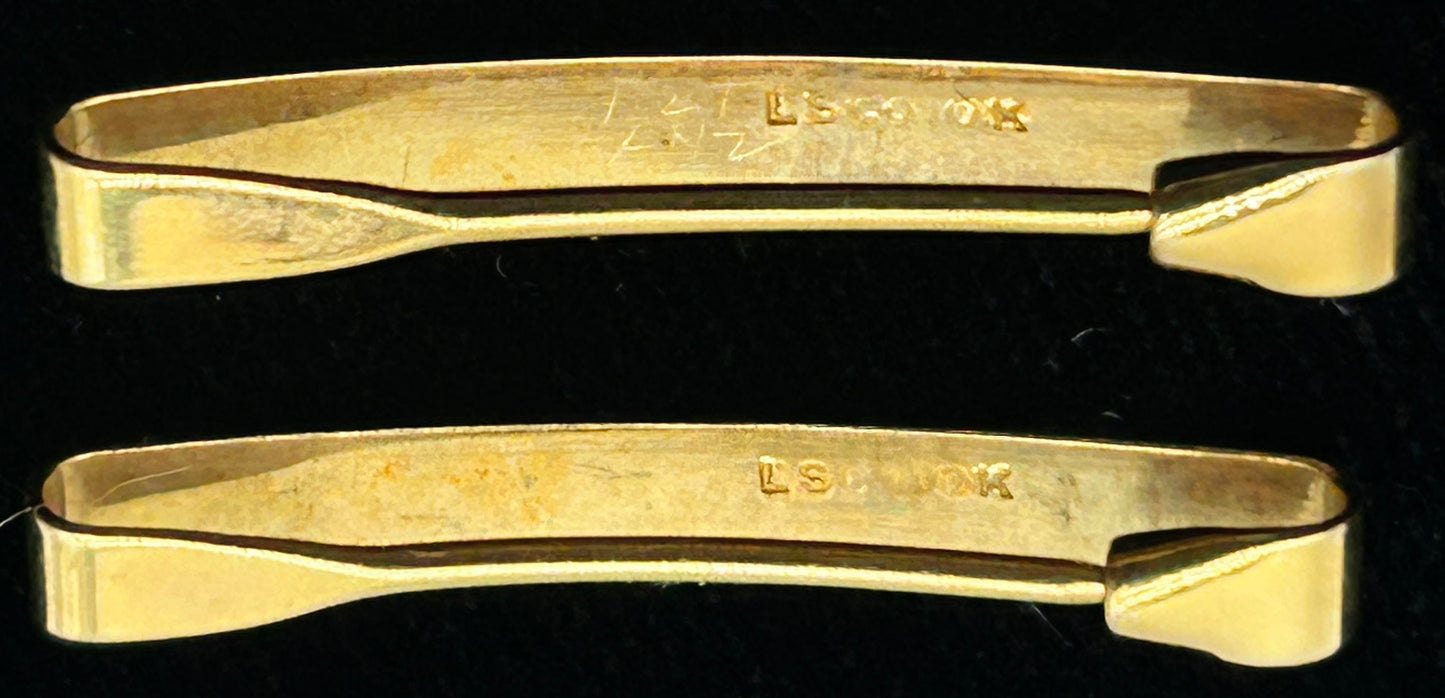 250514-16 Pair Edwardian 10K Collar Pins