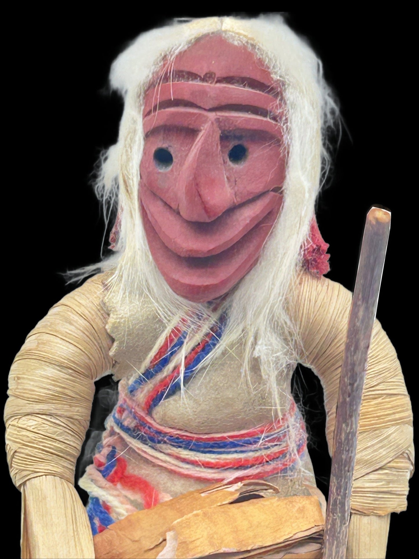 260211-15 Native American Iroquois Corn Husk False Face Medical Society Dancer Doll