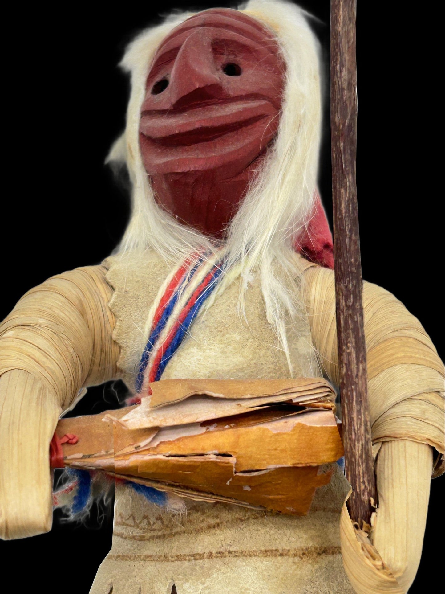 260211-15 Native American Iroquois Corn Husk False Face Medical Society Dancer Doll