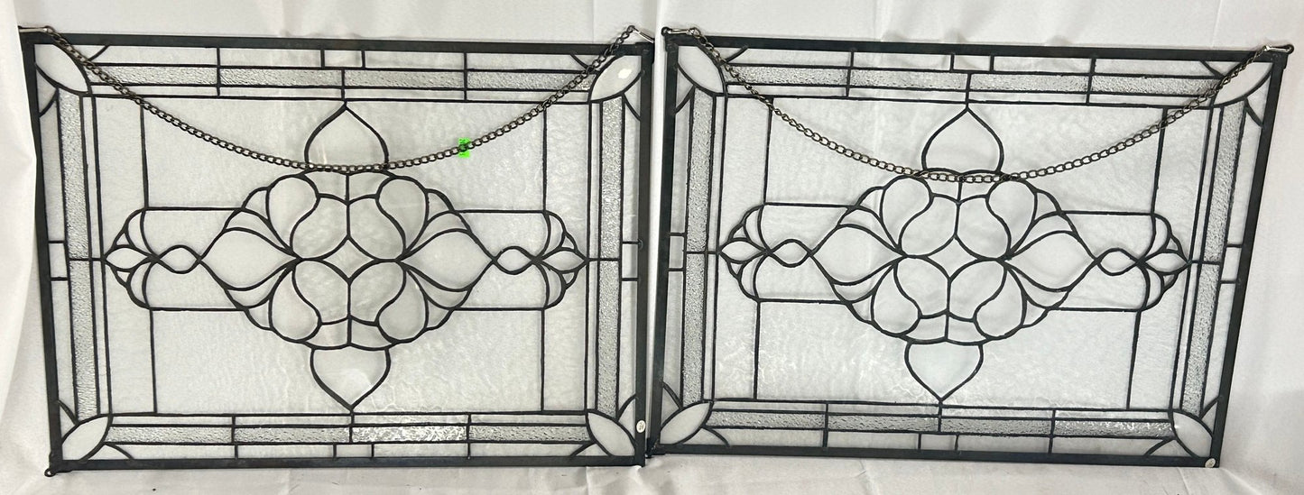 251105-17 Leaded Clear Glass Window In Metal Frame