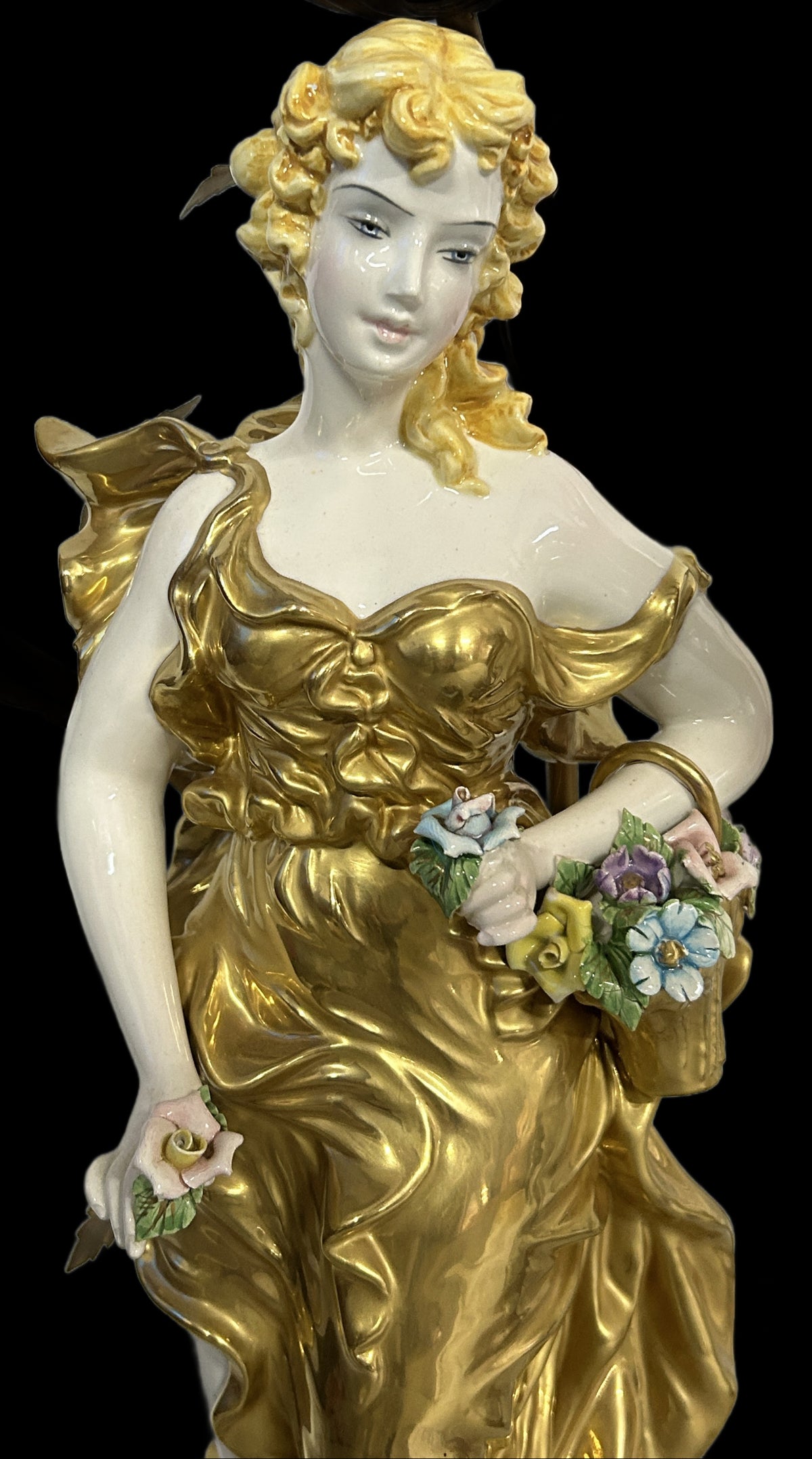 260916-5 Pair Art Nouveau Figurine Lamps