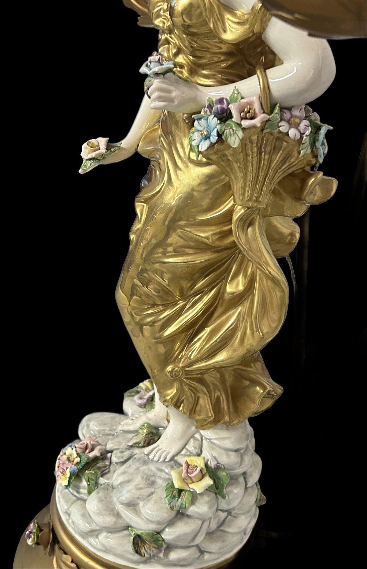 260916-5 Pair Art Nouveau Figurine Lamps