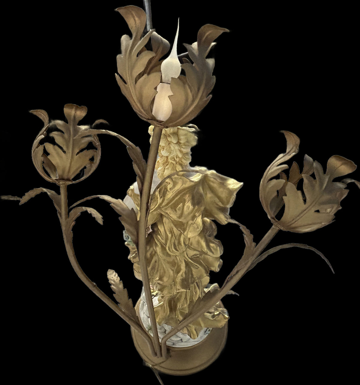 260916-5 Pair Art Nouveau Figurine Lamps