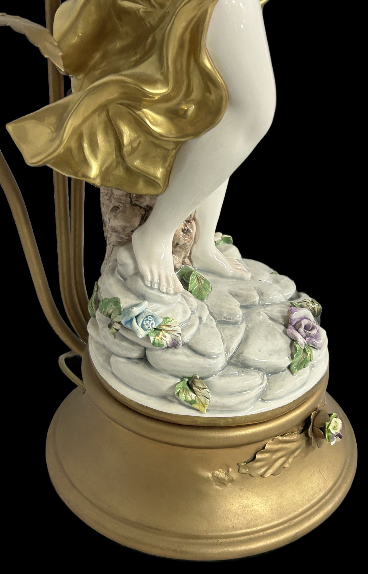260916-5 Pair Art Nouveau Figurine Lamps