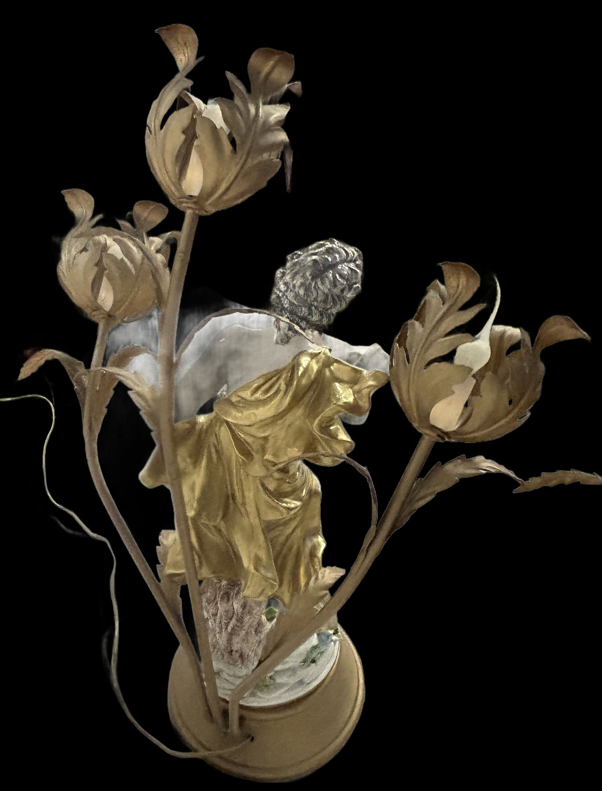 260916-5 Pair Art Nouveau Figurine Lamps