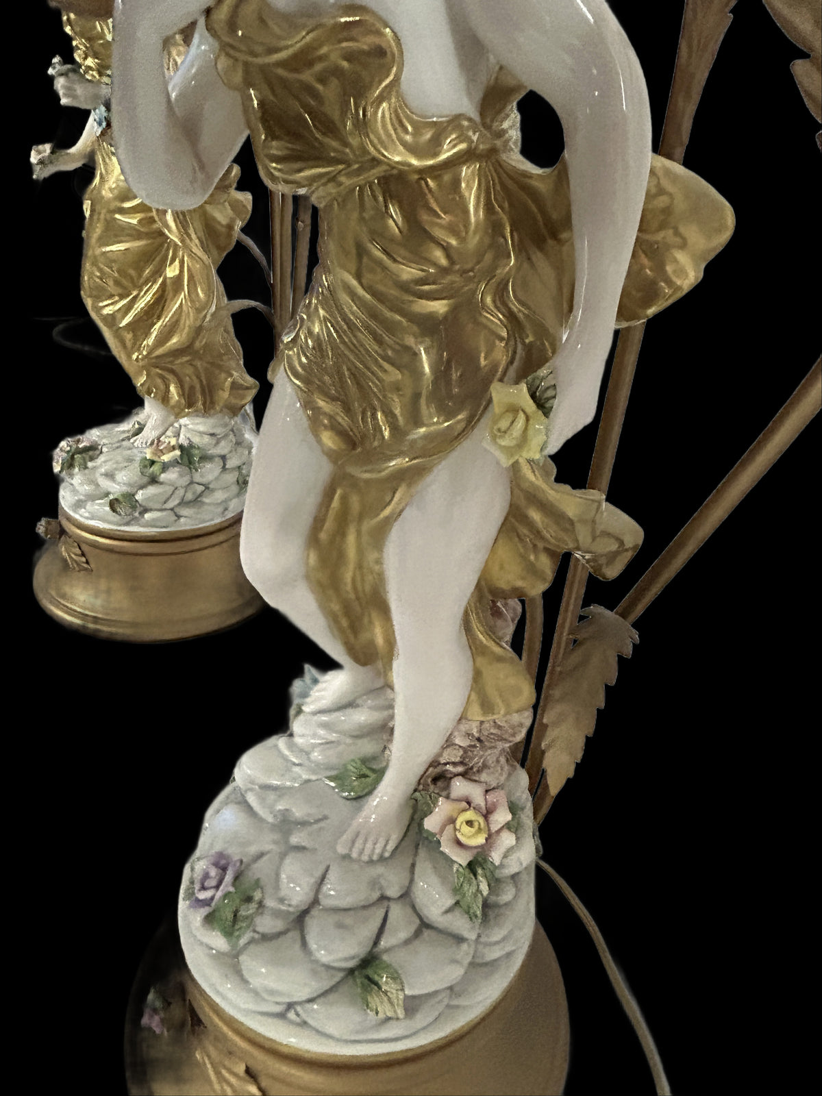 260916-5 Pair Art Nouveau Figurine Lamps