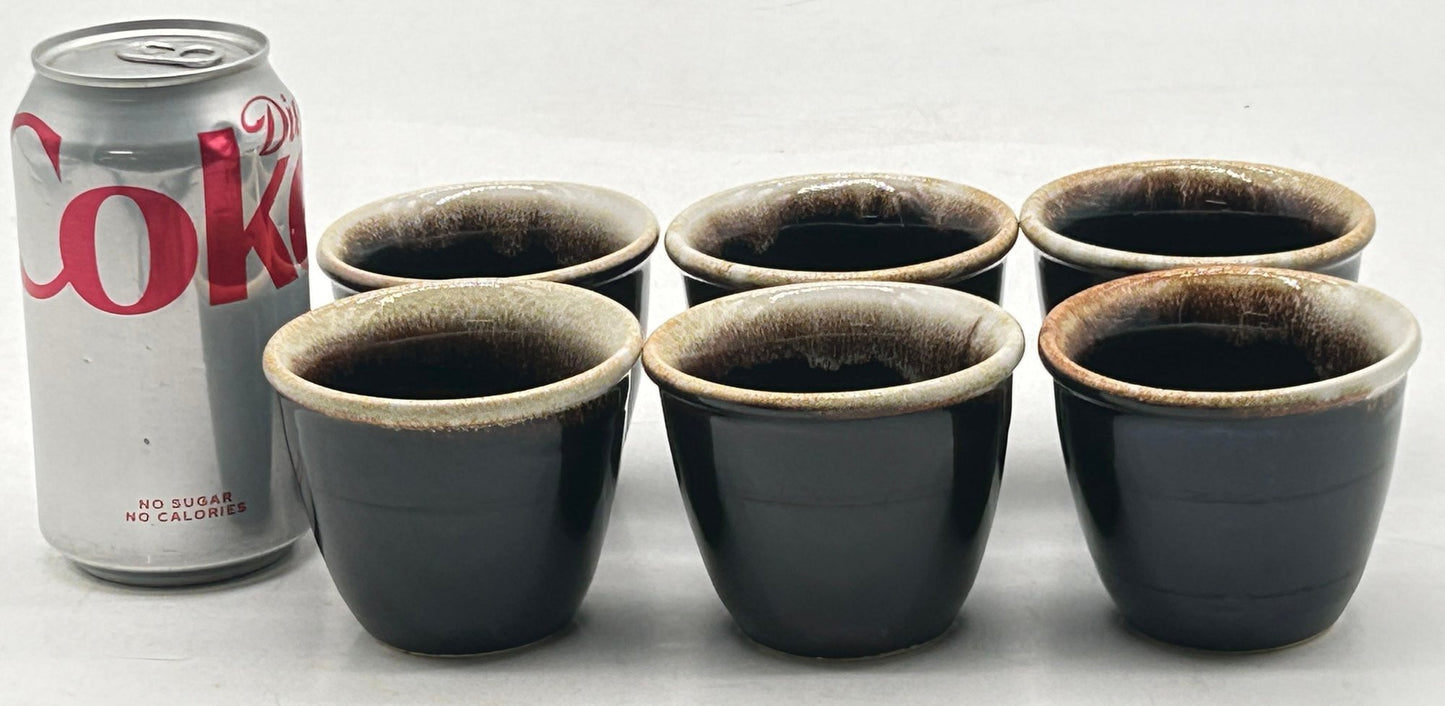202621-20 6 Pcs Pfaltzgraff Brown Drip Custard Cups