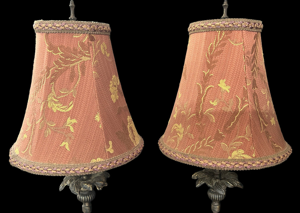260916-14 Pair Iron Banquet Lamps