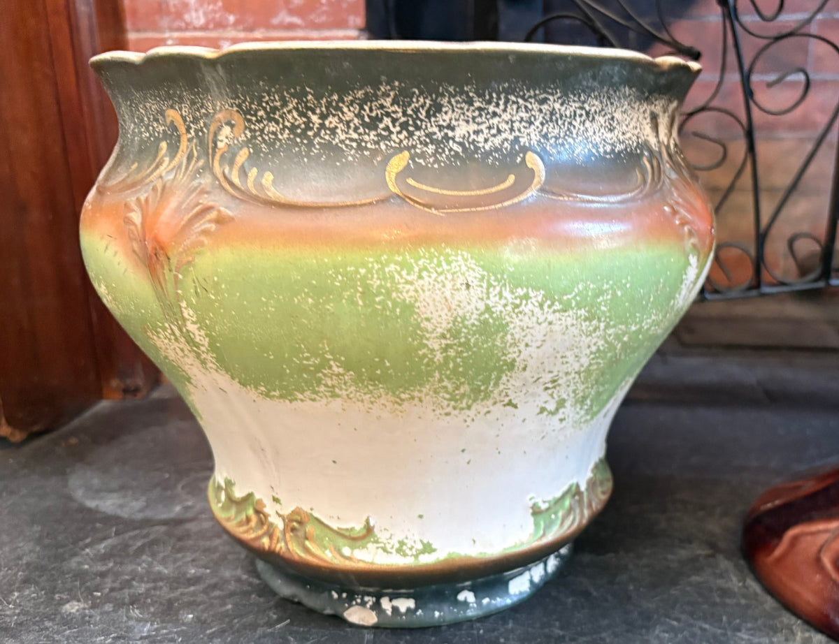 260830-3A Majolica Baluster-Form Vase