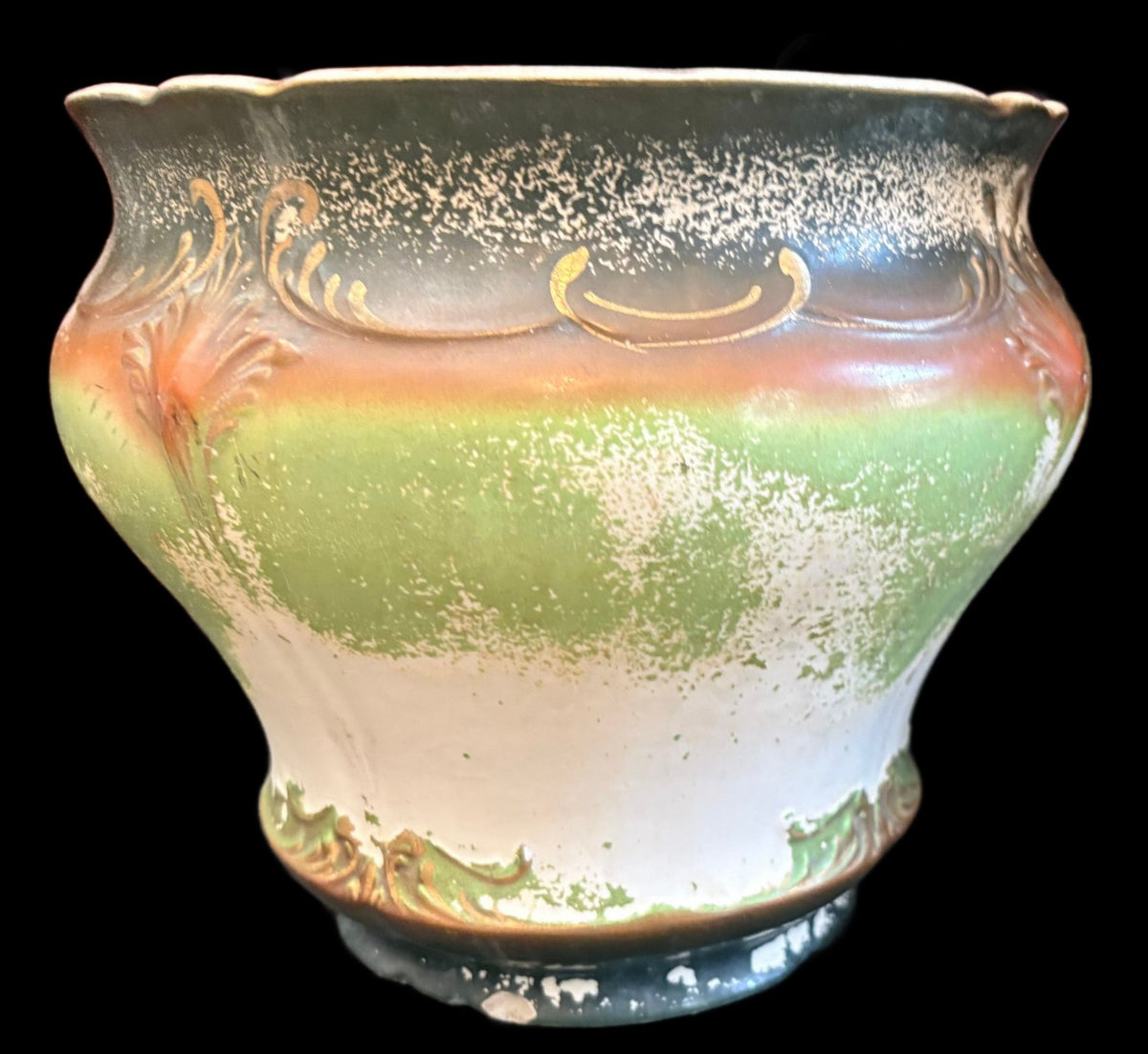 260830-3A Majolica Baluster-Form Vase
