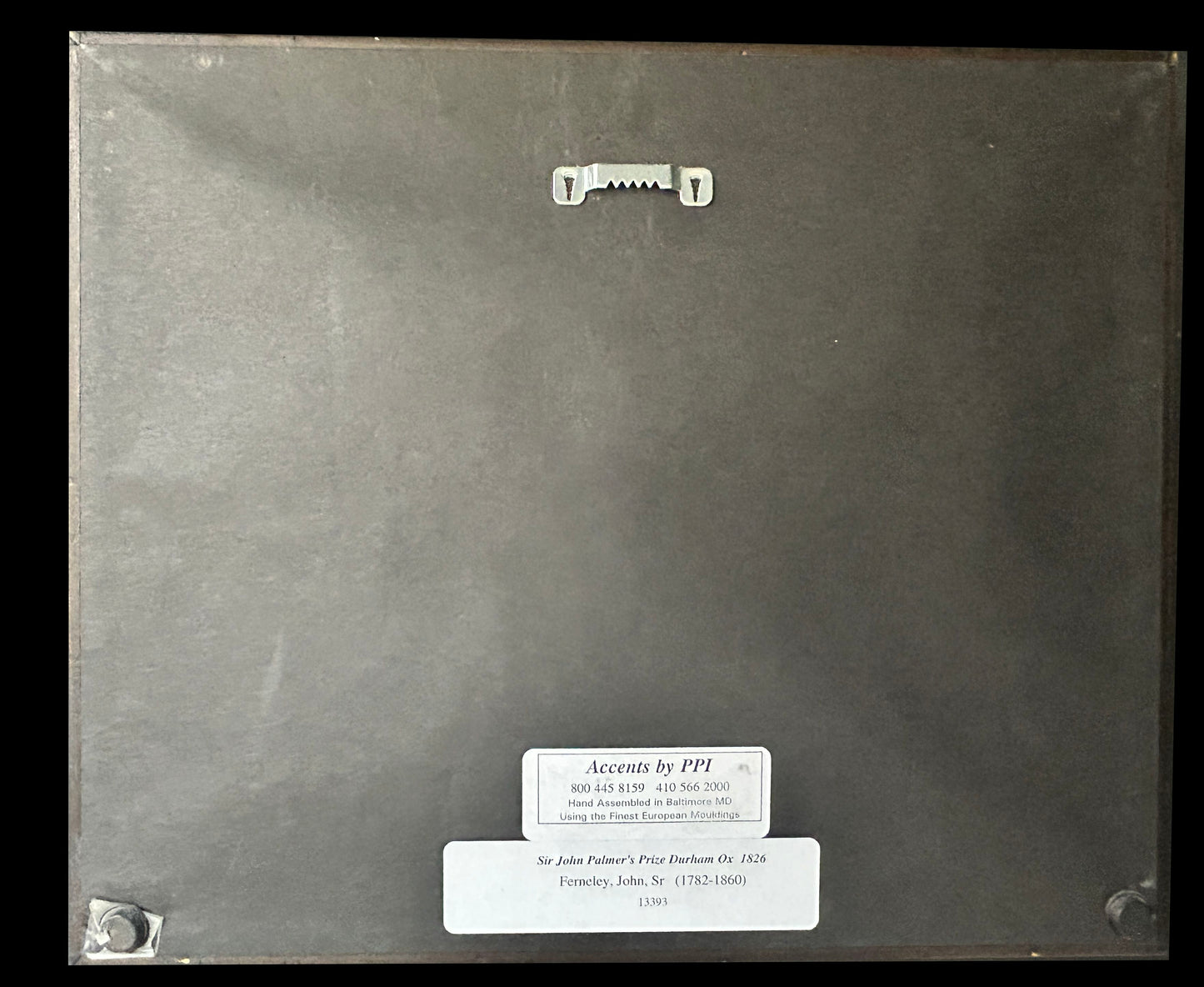 250514-25 Antique Pair Framed Oil Paints of Cow & Ox