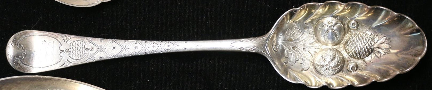 250716-23C Antique Sterling English Hallmark Berry Spoon