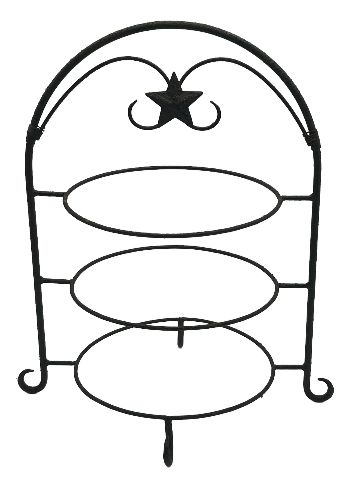 260916-18 Wrought Iron 3-Tier Stand With Star