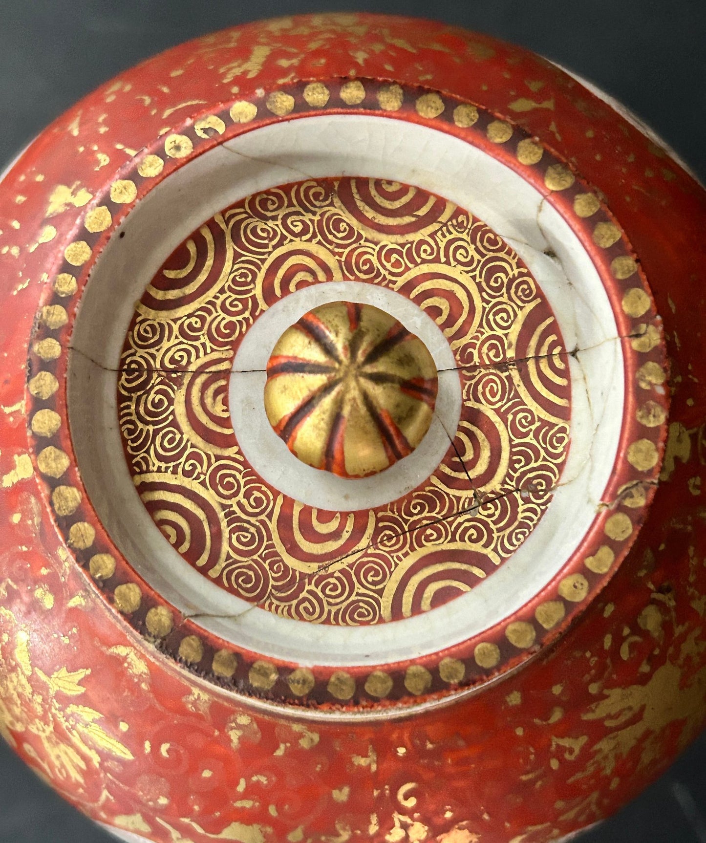 250806-12 Antique Katani Style Meiji Ginger Jar On Stand