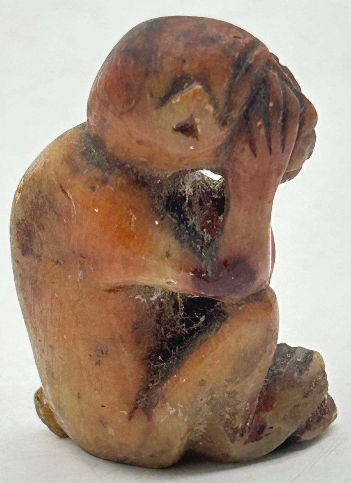 280806-14 Chinese Carved Soapstone Dog & Monkey