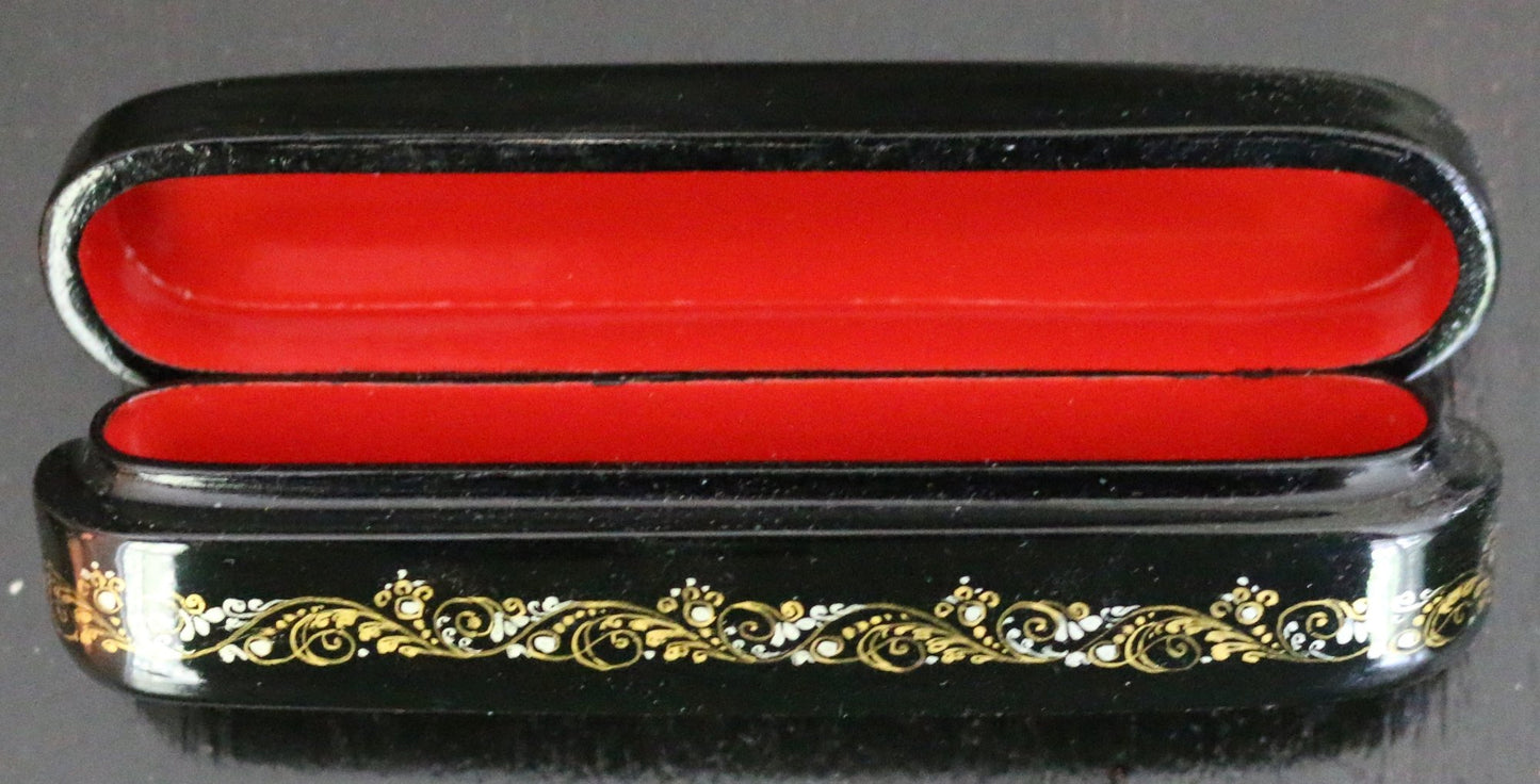 250814-3A Russian Snow Queen Black Lacquered Box