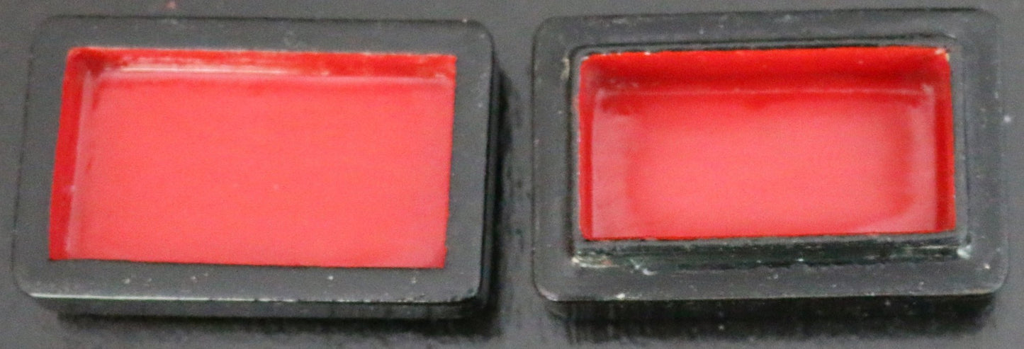 250814-3C Russian Black Lacquered Grandfather Mazay an The Hares