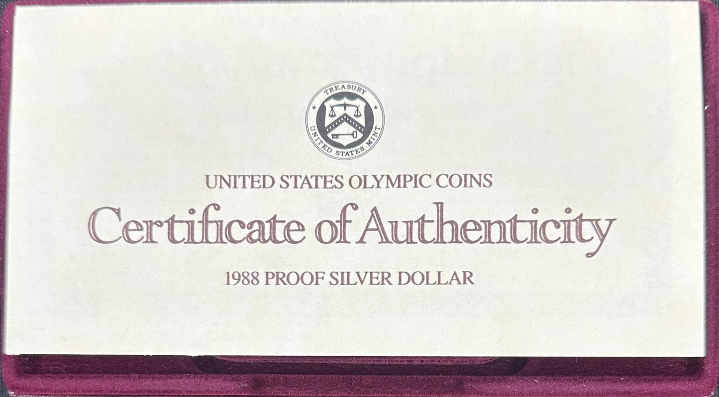 260408-5 1988-S Olympics Proof, 90% With COA