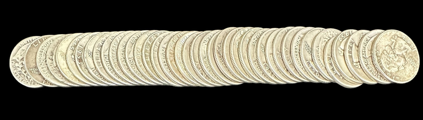 260408-1 Roll 90% Silver Washington Quarters, 7.2336 Troy Ounces