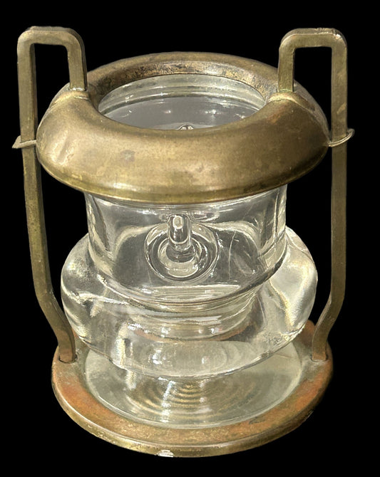 250219-5 Brass & Glass Master Salt or Tothpick Holder