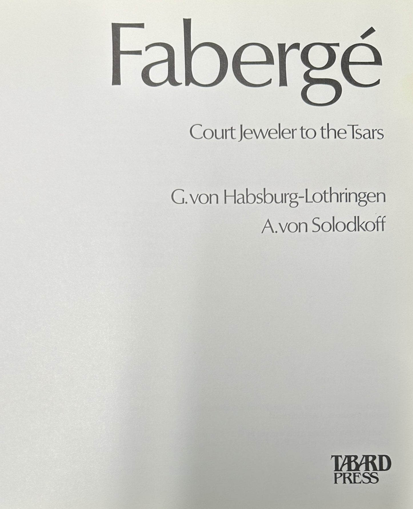 260408-7 Book - "Fabrege - Court Jewelers to the Tsars"