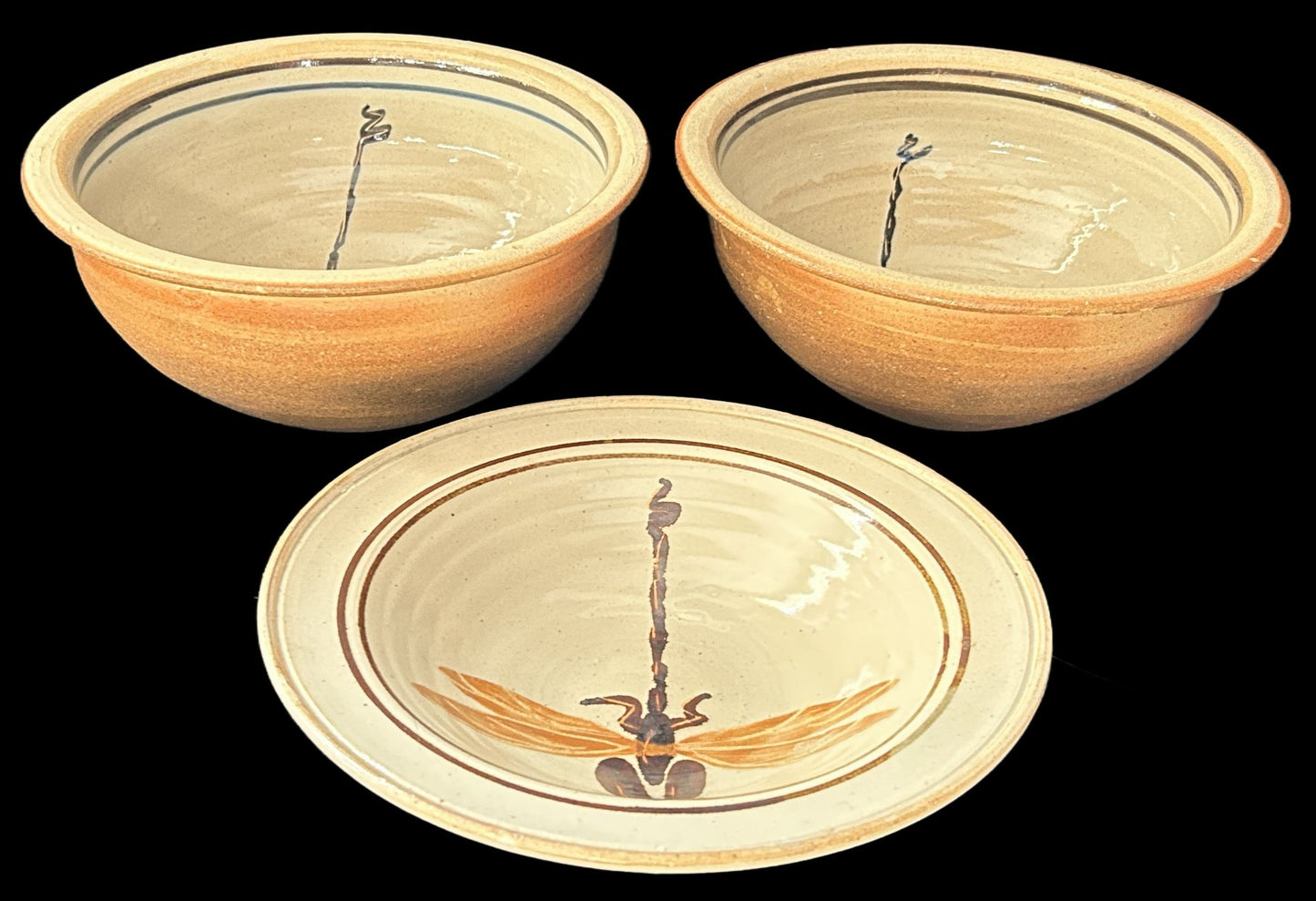 250806-20 Cornwall Bridge Pottery Stoneware Dragonfly Bowl