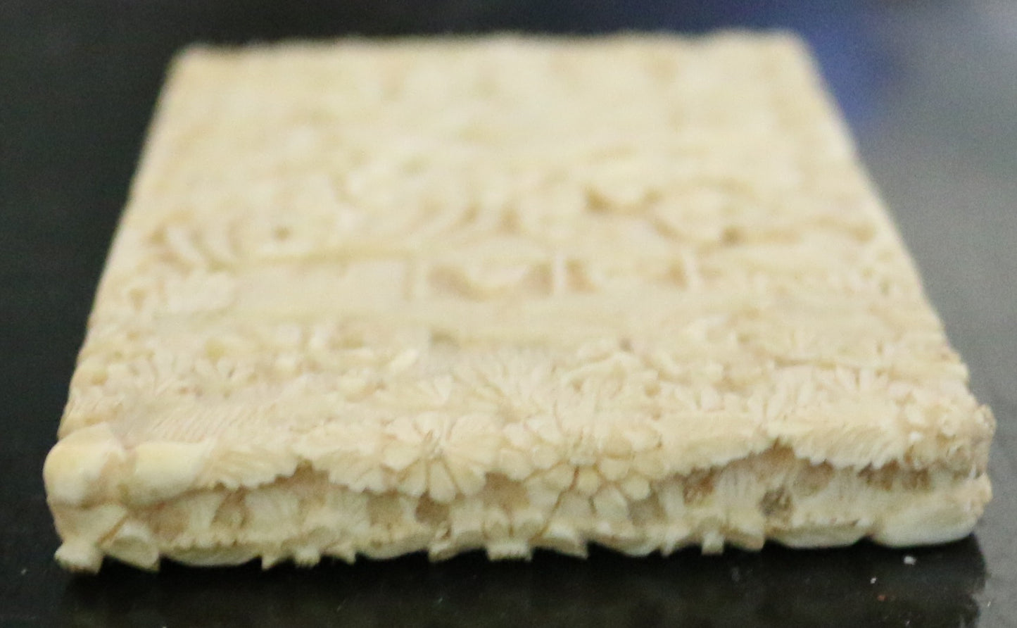 250814-4 Antique Intricately Carved Ivory Calling Card Case