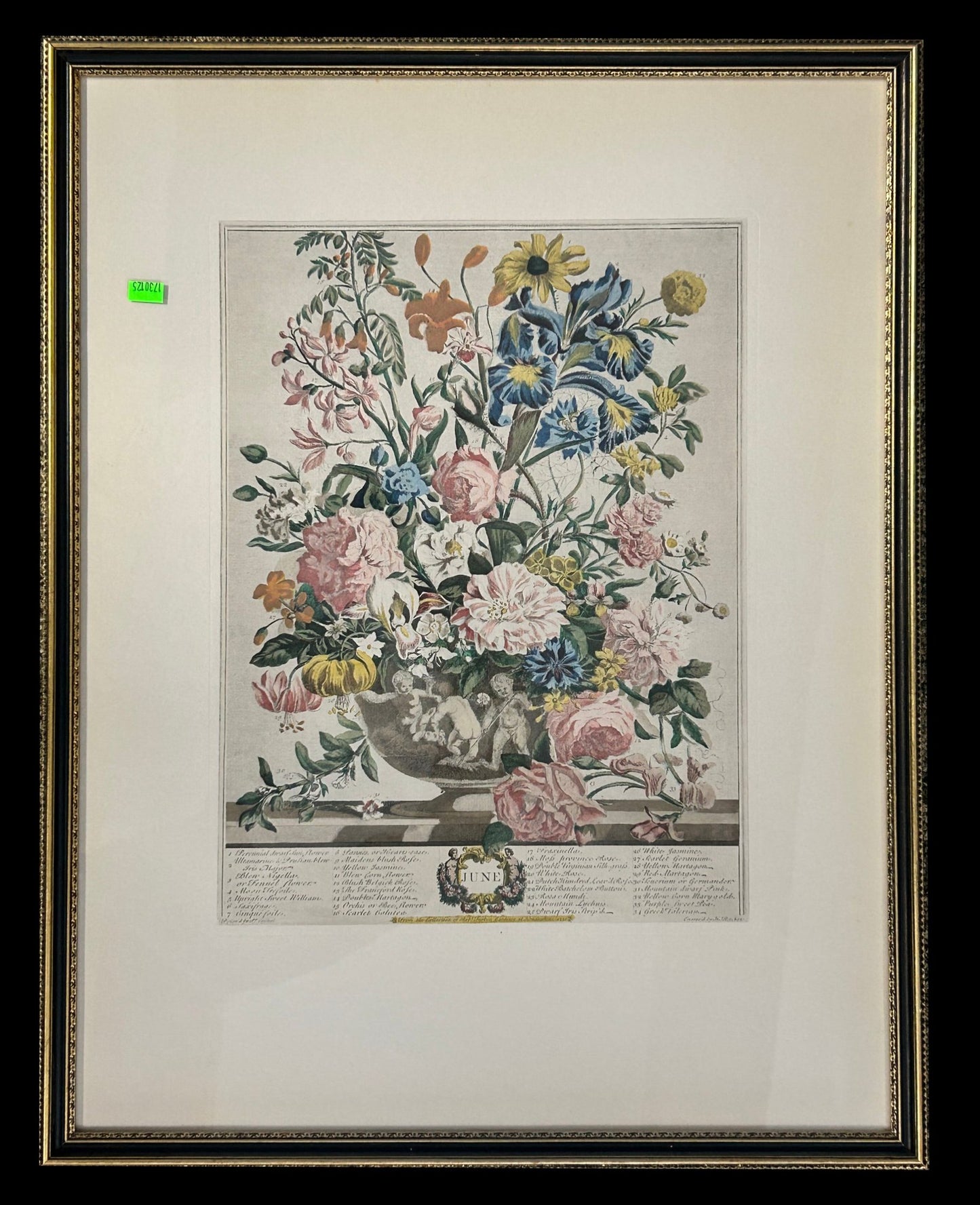 250219-24 Framed Robert Furbers Twelve Months of Flowers