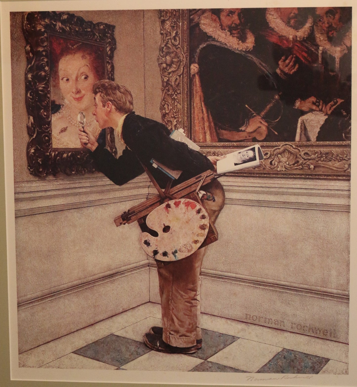 250814-12 Pencil Signed Norman Rockwell Print, The Art Critic