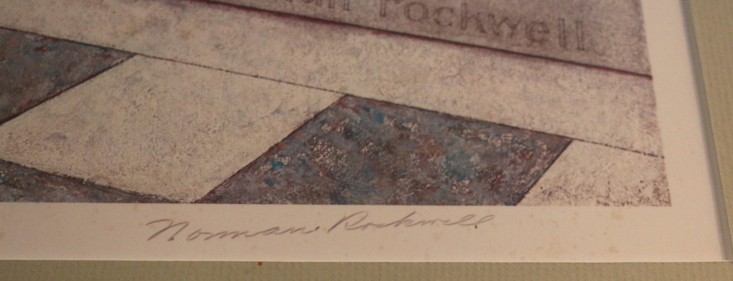 250814-12 Pencil Signed Norman Rockwell Print, The Art Critic