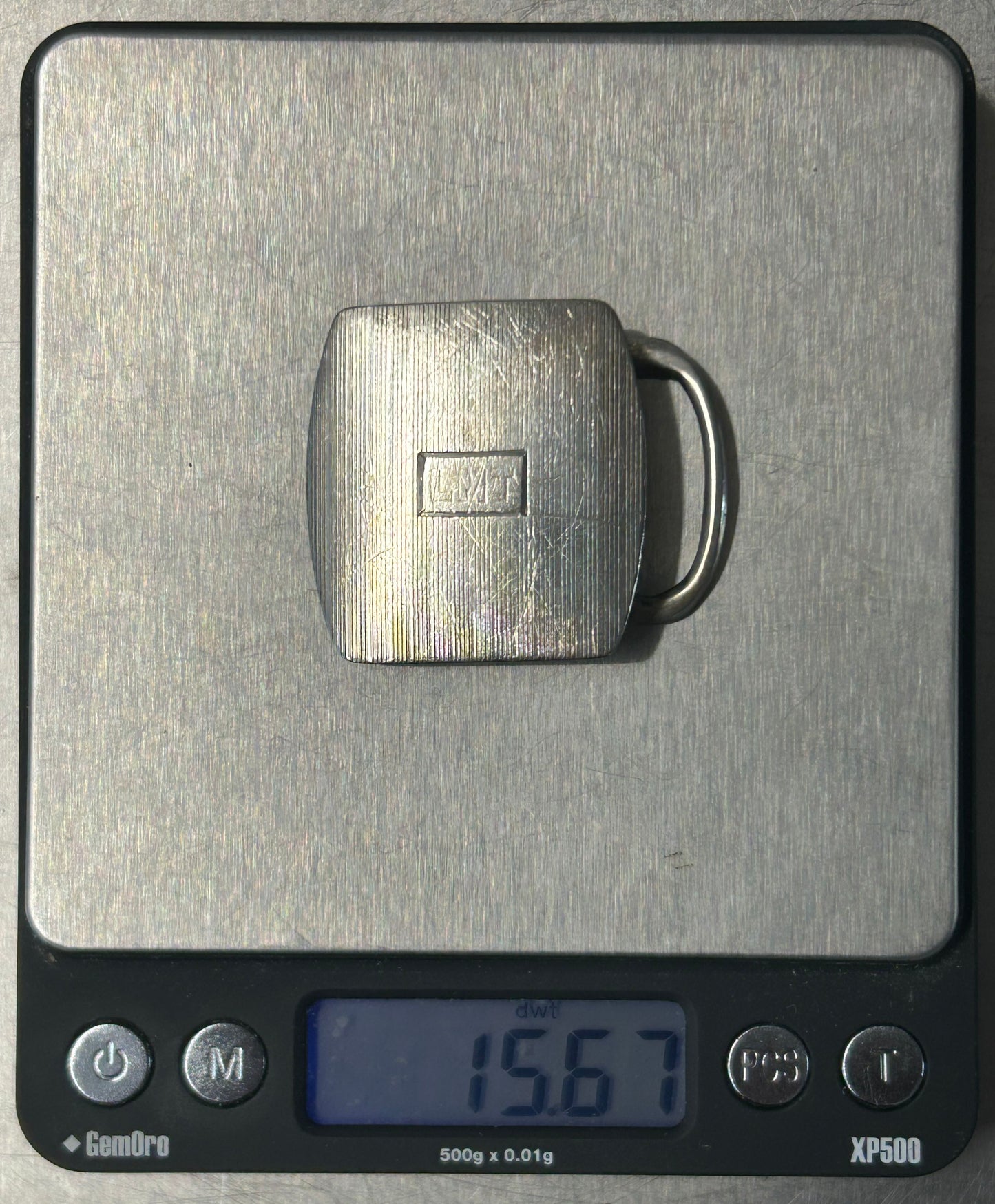 260225-9 Sterling Silver Ladies Belt Buckle, Monogrammed "LMT"