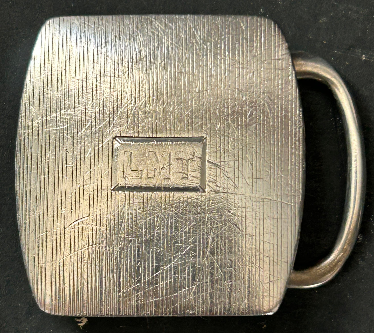 260225-9 Sterling Silver Ladies Belt Buckle, Monogrammed "LMT"