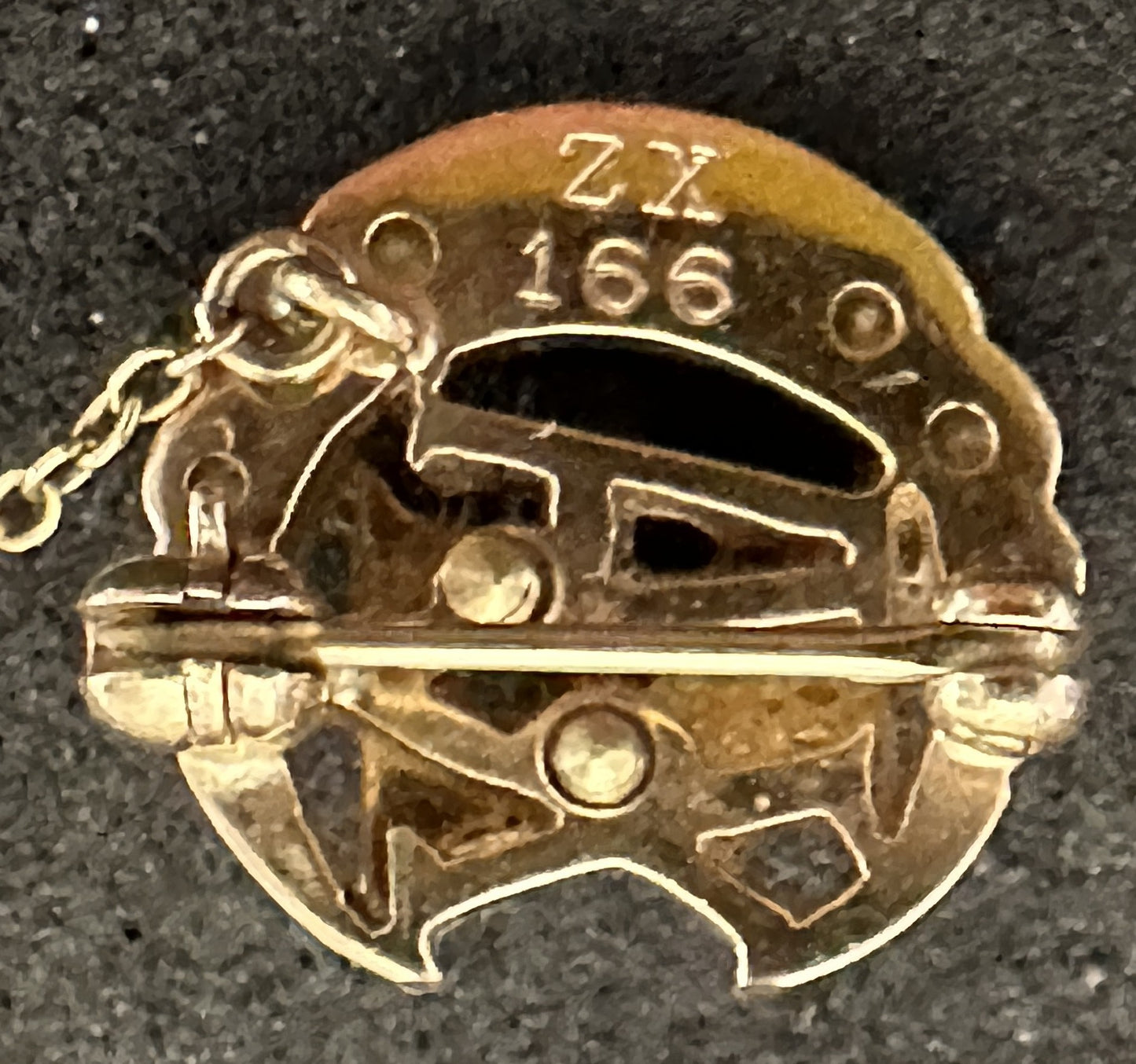 260429-3 10k Lamda Chi Alpha Fraternity Pin With Pearls & Rubies