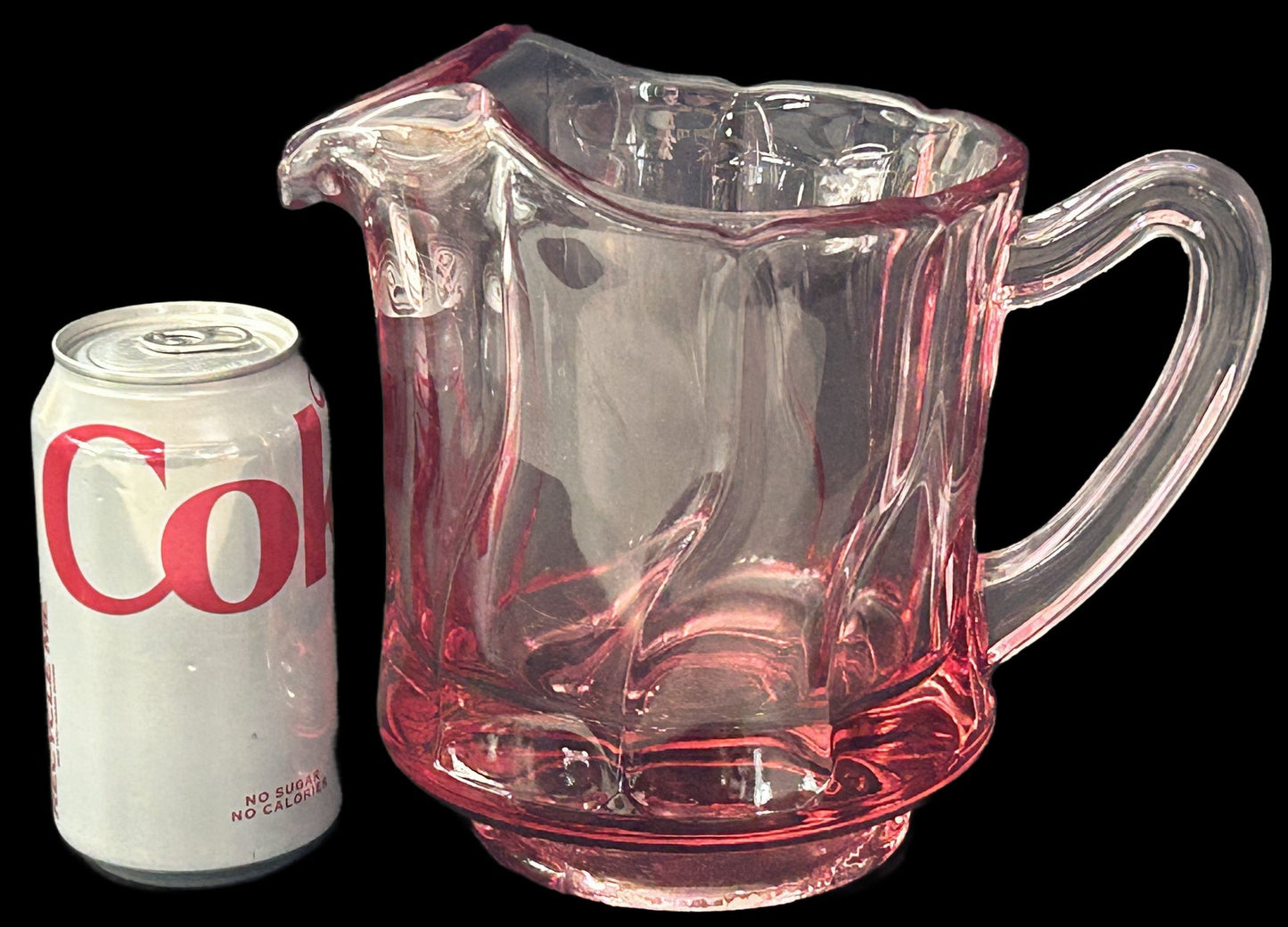 250806-26 Pink Fostoria "Jamestown" Swirl Pitcher 7.5"H