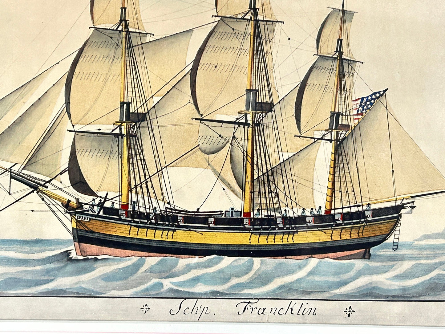 250806-29 The Francklin Hand-Colored 28.25" x 25"H