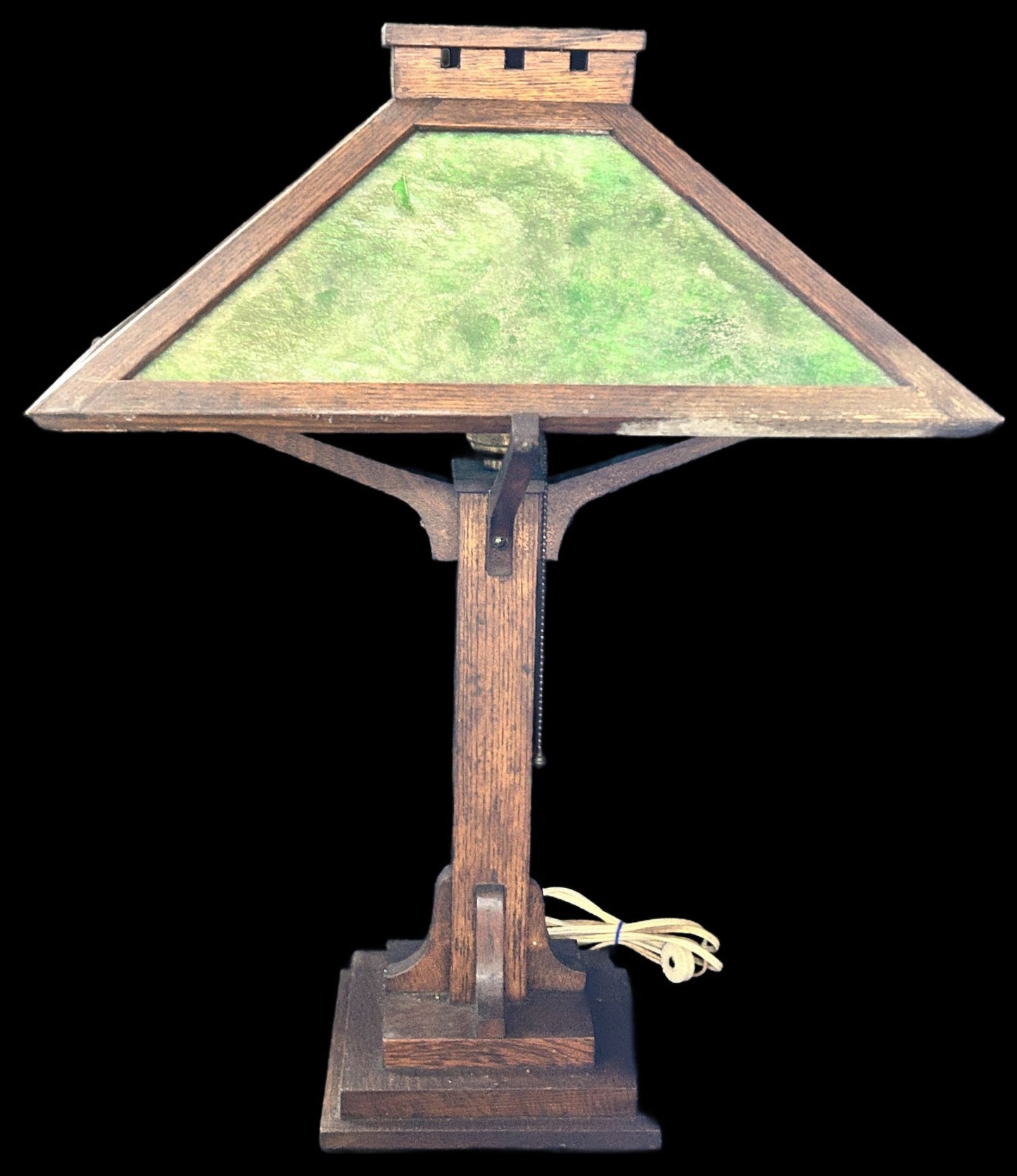 250806-32 Arts & Crafts Mission Oak Table Lamp