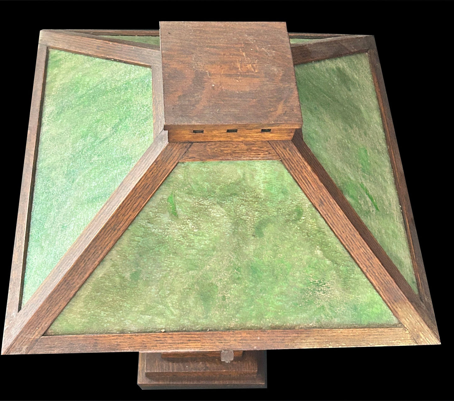 250806-32 Arts & Crafts Mission Oak Table Lamp