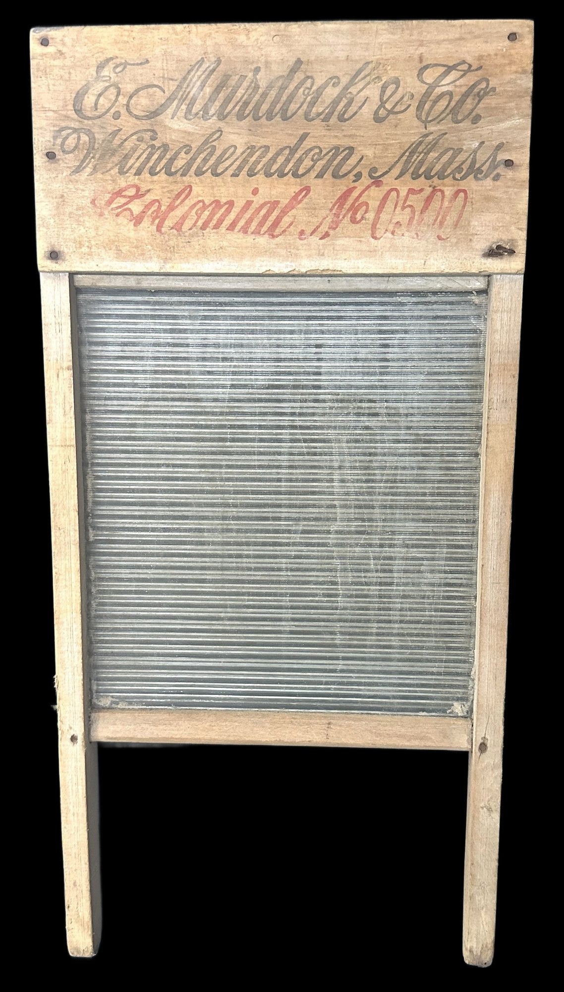 250827-2 Glass Washboard 12.5 x 25" with advertising