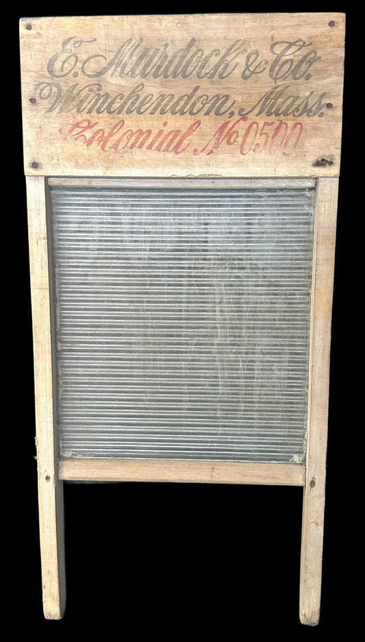 250827-2 Glass Washboard 12.5 x 25" with advertising