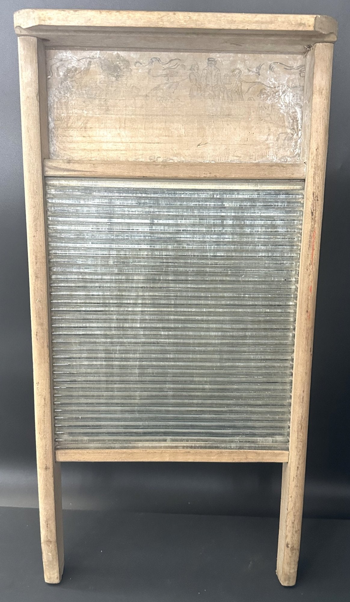250827-2 Glass Washboard 12.5 x 25" with advertising