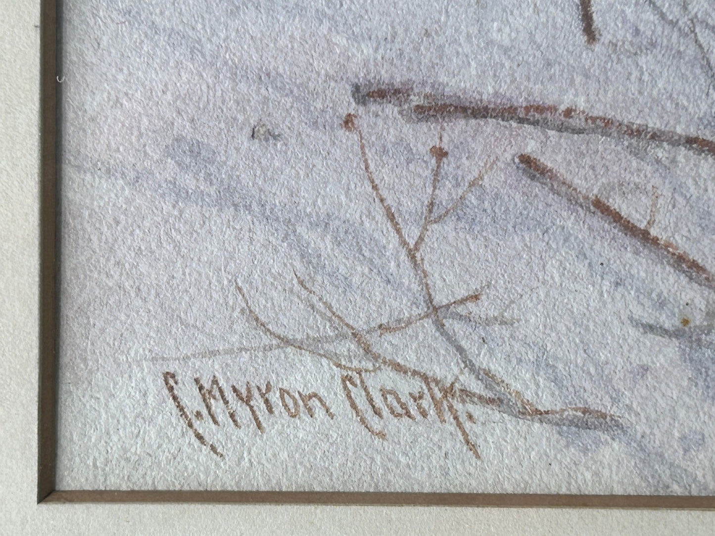 250806-38 Antique OOC C. Myron Clark Winter Scene