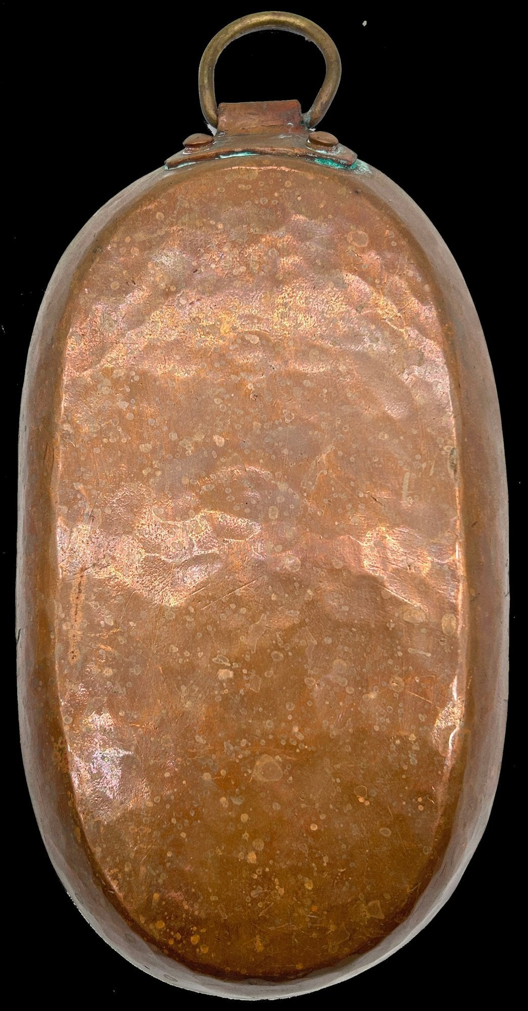 250806-40 Heavy Oval Hammered Copper Casserole, 5.25" x 10.5"L